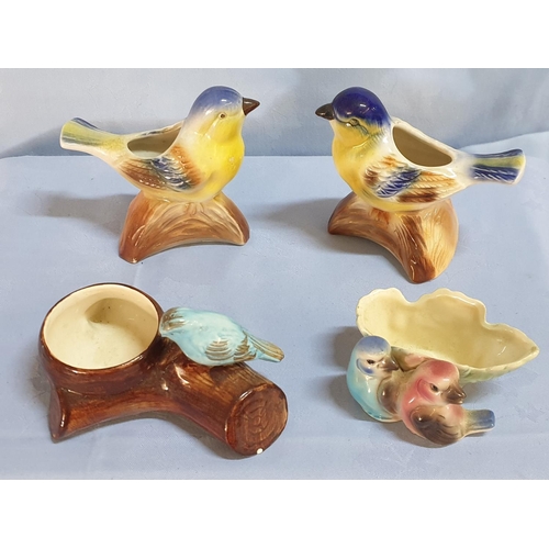 128 - Vintage Collection of Birds, Circa 50's of Mini Plant Pots, Ceramic / Porcelain