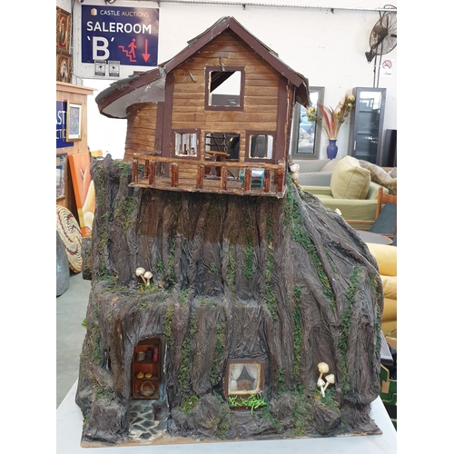 121 - Rustic Hobbit Doll House, Hand Made (DIY) Mini Hobbit House (Approx 82 x 63cm)