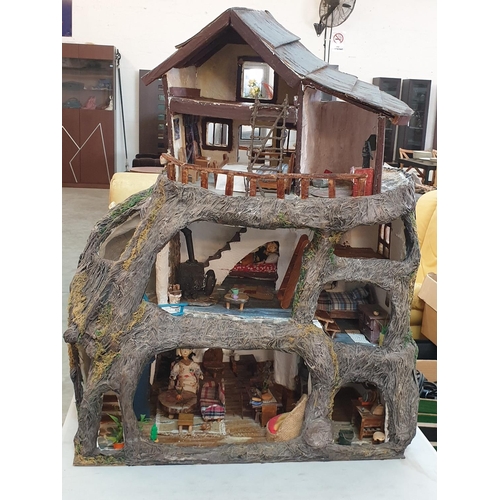 121 - Rustic Hobbit Doll House, Hand Made (DIY) Mini Hobbit House (Approx 82 x 63cm)