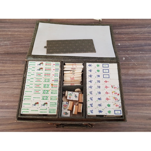 66 - Oriental Vintage Mahjong Set / Table Game