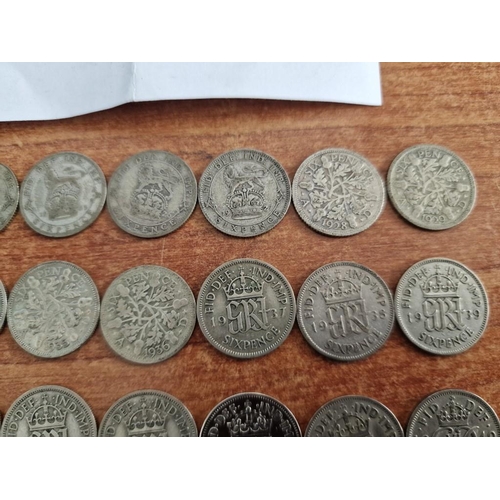 76 - British Coin Collection. Set of Sixpence Coins, Consecutive Date Run from 1920 to 1967 (Last Year of... 