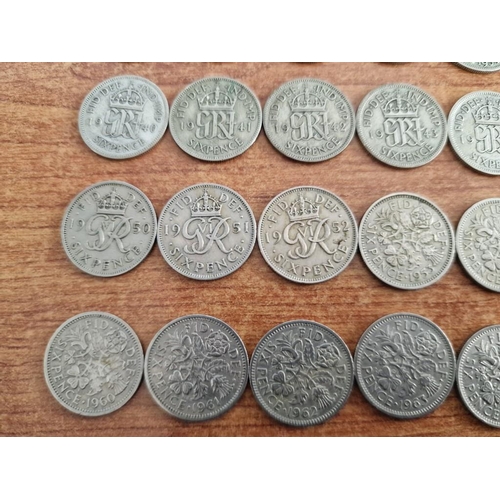 76 - British Coin Collection. Set of Sixpence Coins, Consecutive Date Run from 1920 to 1967 (Last Year of... 