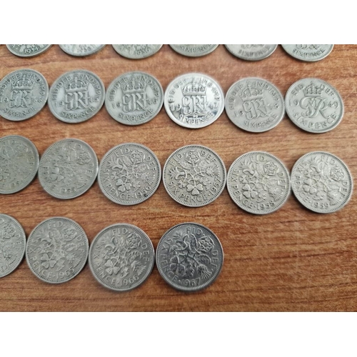 76 - British Coin Collection. Set of Sixpence Coins, Consecutive Date Run from 1920 to 1967 (Last Year of... 