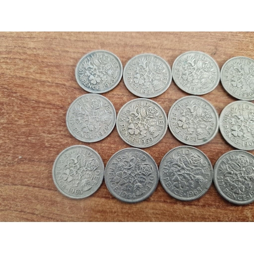 76B - British Coin Collection. Set of Queen Elizabeth II Sixpence Coins, Consecutive Date Run from 1953 (C... 