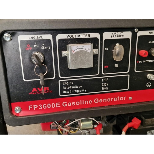 78 - FP3600E Gasoline Generator, 3 KW with Electric Start, (Purchased New by Seller in Feb 22)