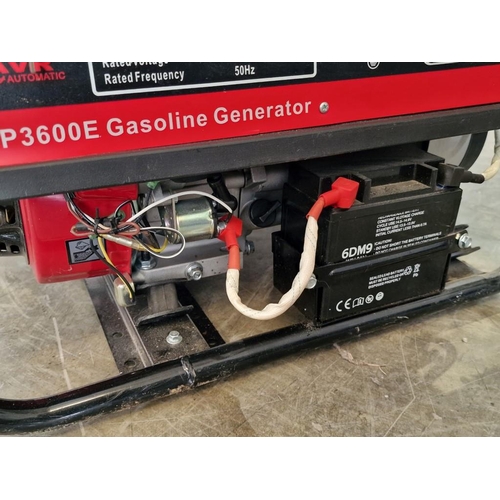 78 - FP3600E Gasoline Generator, 3 KW with Electric Start, (Purchased New by Seller in Feb 22)