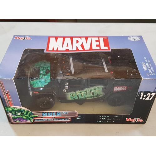 62 - 4 x Boxed of Promotional Die Cast Model inc; Cadbury's Mini Eggs & 2 x Boxed Marvel Hulk & Spiderman