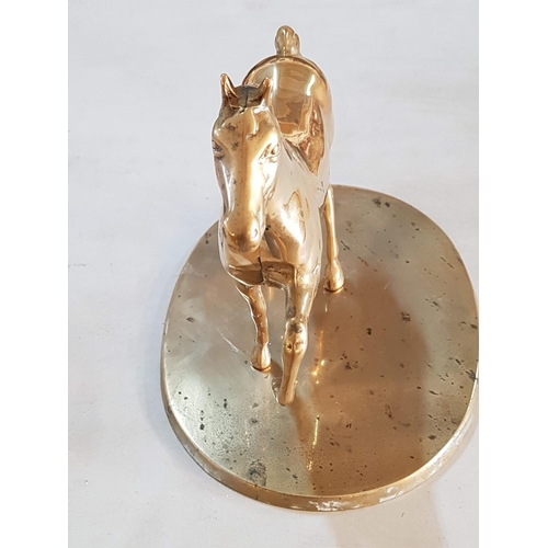 63 - Large Heavy Brass Horse on Base