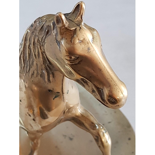 63 - Large Heavy Brass Horse on Base