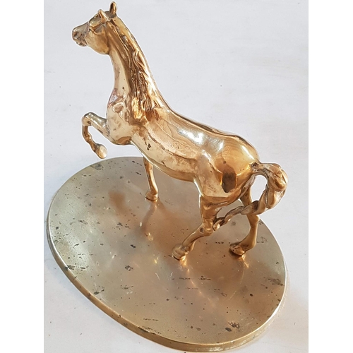 63 - Large Heavy Brass Horse on Base