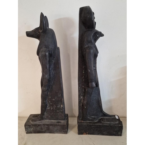 719 - 2 x Egyptian Statues; Anubis, the God Of Death and Sekhmet, The Goddess of Destruction and Healing, ... 