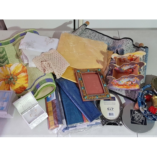 735 - Assorted Collection of Items inc; Photo Frames, Crystal Angel, Parts of Shisha, Table Mats, Wall Orn... 