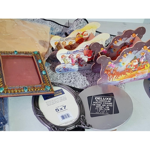 735 - Assorted Collection of Items inc; Photo Frames, Crystal Angel, Parts of Shisha, Table Mats, Wall Orn... 