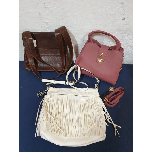 739 - Collection of Ladies Handbags in White, Pink Brown