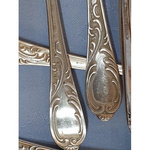 741 - Agra - 100 - A Heavily Silver Plated Cutlery with Baroque Decor (Approx 50pcs)