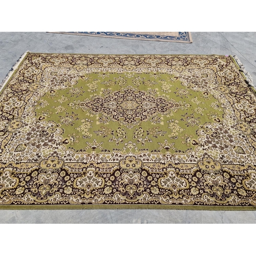 760 - Large Decorative Carpet with Green, Brown, Gold & Cream Colours, (Approx. 250 x 360cm)