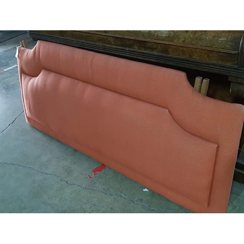 765 - Orange Fabric Upholstery Bed Head Board with Made to Measure Cover (Approx. 154 x 66cm, Will Fit Kin... 