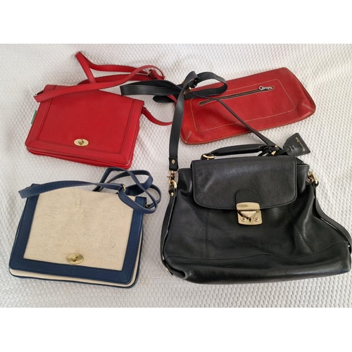 775 - Collection of 4 x Leather Ladies Handbags in Different Shapes, Colours, Style)