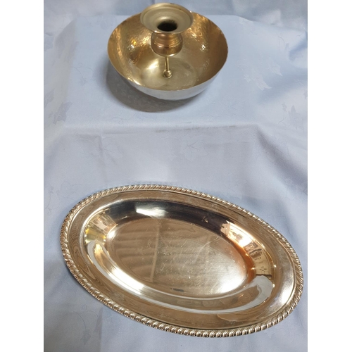 782 - International Silver Company Silver Plated Oval Dish (31.5cm x 18.5cm) Together with Bowl / Candle H... 