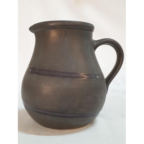 816 - Modern Grey, Ceramic Wine Jug (H:17.5cm) and a Vintage Style Decorated with Grapes Pattern (H:19.5cm... 