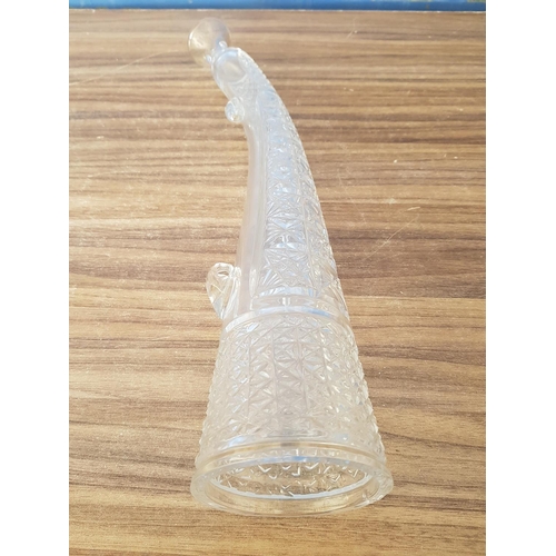 828 - Georgian Cut Glass Horn Ornament (L:45cm)