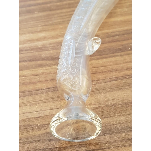 828 - Georgian Cut Glass Horn Ornament (L:45cm)