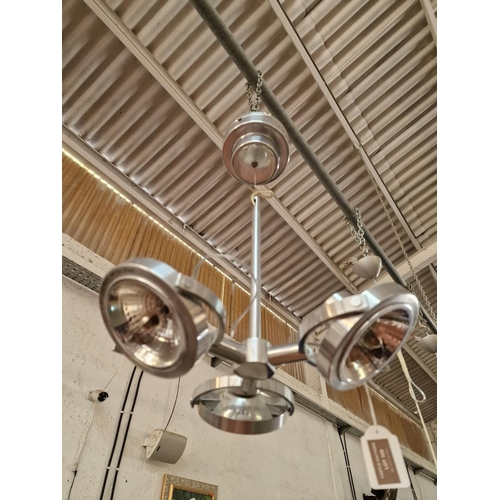 840 - Modern Chrome 3-Spot Hanging Ceiling Light