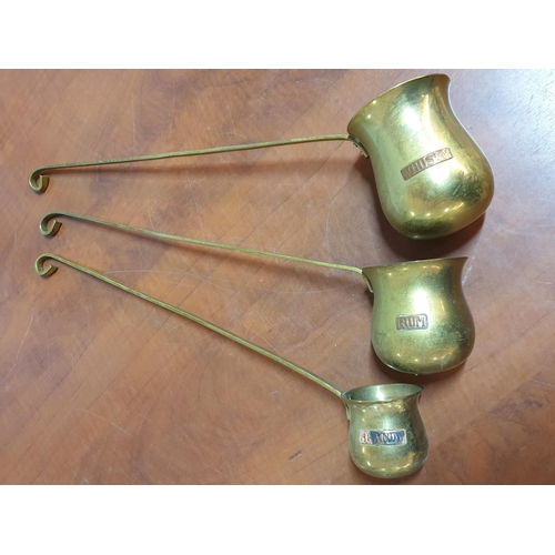 95 - Vintage Brass Whiskey Rum / Brandy Measure Ladle with Copper Plaques