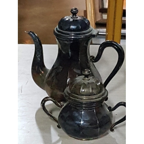 147 - Sterling Silver Tea Pot and Matching Twin Handle Lidded Sugar Bowl, Made in Cyprus (Stamped 'CAO', '... 