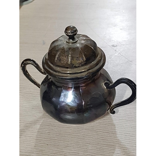 147 - Sterling Silver Tea Pot and Matching Twin Handle Lidded Sugar Bowl, Made in Cyprus (Stamped 'CAO', '... 