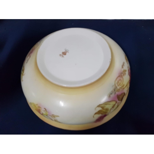 149 - Antique Stoke on Trent Royal Decor Riga, Large Console Porcelain Bowl with Floral Pattern (Approx. Ø... 