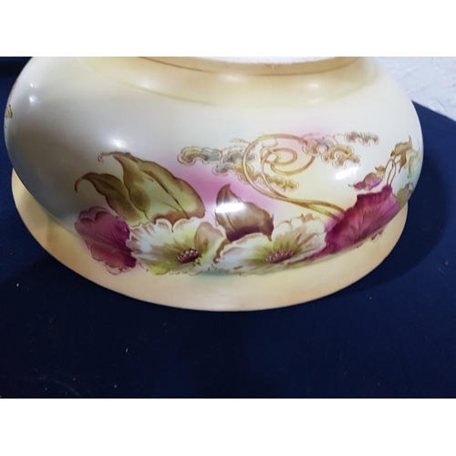 149 - Antique Stoke on Trent Royal Decor Riga, Large Console Porcelain Bowl with Floral Pattern (Approx. Ø... 