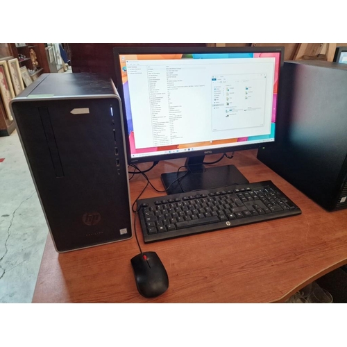 100 - Computer Set; HP Pavilion Desktop 590 Tower, Core i3-8100 CPU, 3.6GHz, 8GB RAM, Windows 10 Home, Tog... 