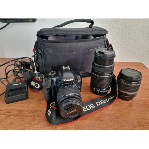 183 - Canon EOS 450D Digital SLR Camera, with Additional Lenses; 18-55mm, 55-250mm & EF-S 18-55mm, Togethe... 