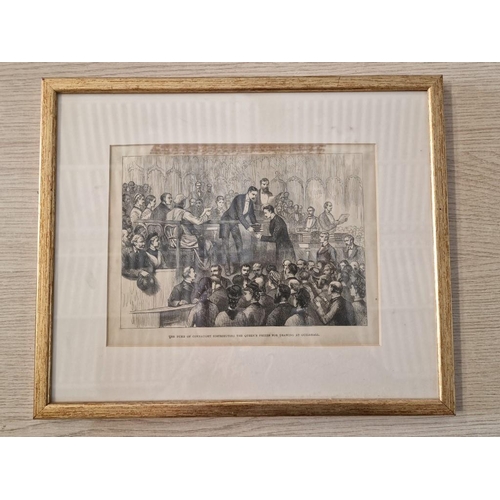 177 - Framed Antique Engraving (Circa 1878), Titled 'The Duke of Connaught Distributing the Queens Prices ... 