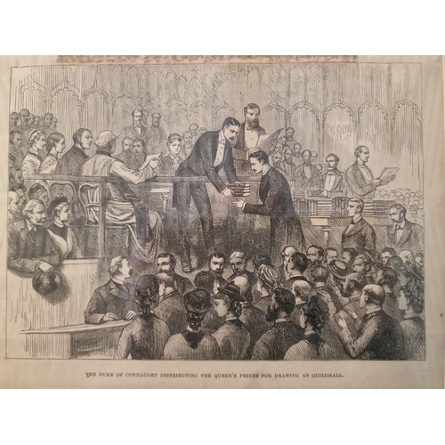 177 - Framed Antique Engraving (Circa 1878), Titled 'The Duke of Connaught Distributing the Queens Prices ... 