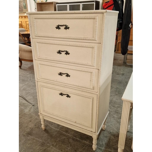 331 - French Country Style 3-Drawer Unit over Drop Down Front Storage with Turned Legs, (Approx. 70 x 40 x... 