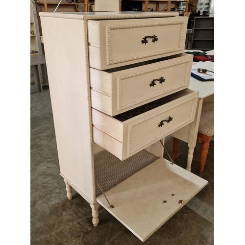 331 - French Country Style 3-Drawer Unit over Drop Down Front Storage with Turned Legs, (Approx. 70 x 40 x... 