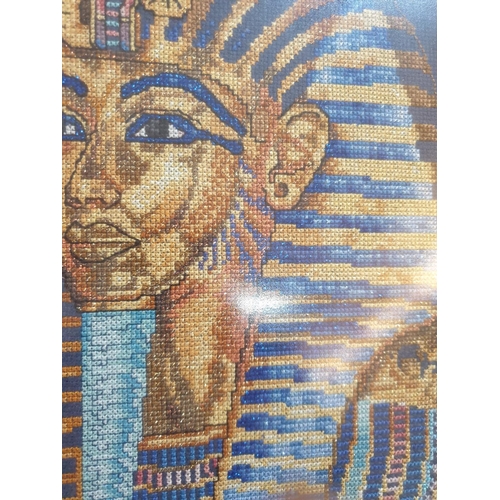 824 - Tutankhamun Bust Cross Stich Embroidered