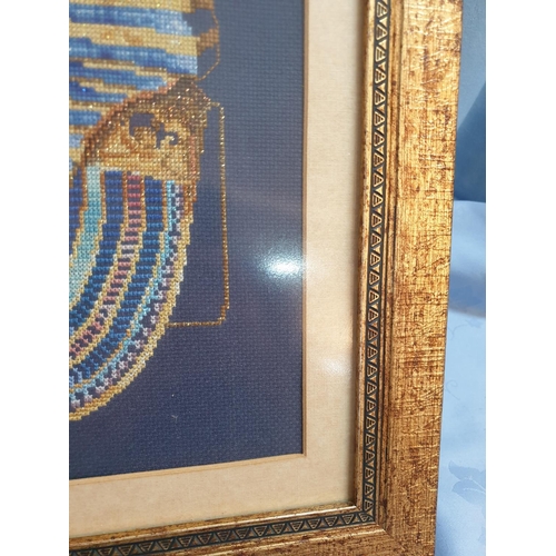 824 - Tutankhamun Bust Cross Stich Embroidered