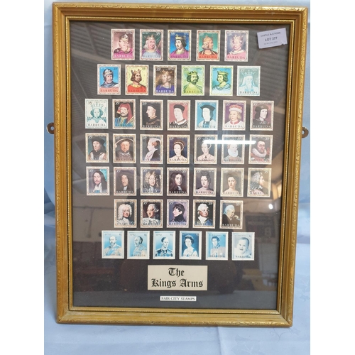 825 - Framed Collection of Barbuda Stamps