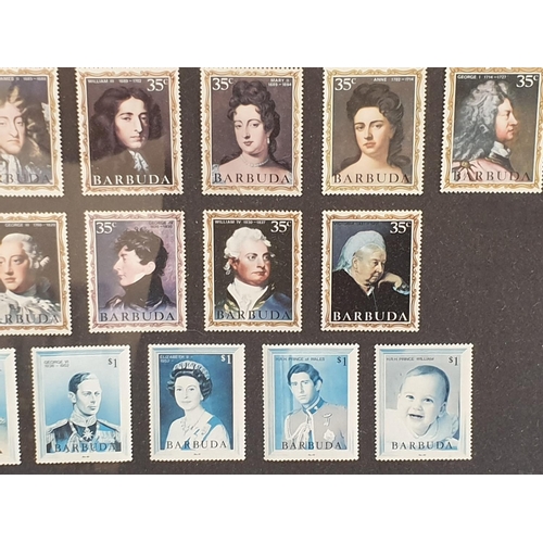 825 - Framed Collection of Barbuda Stamps