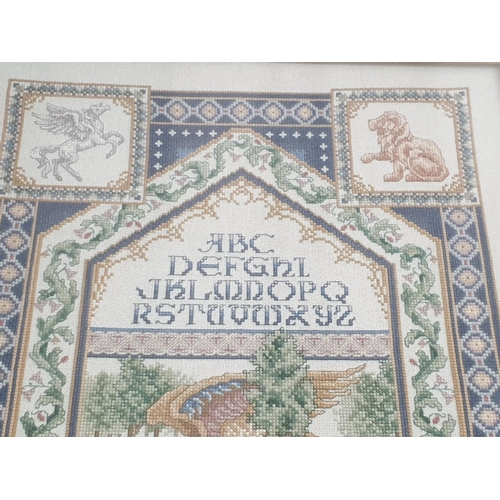 828 - Ornate Mythical Themed Embroidered Sampler