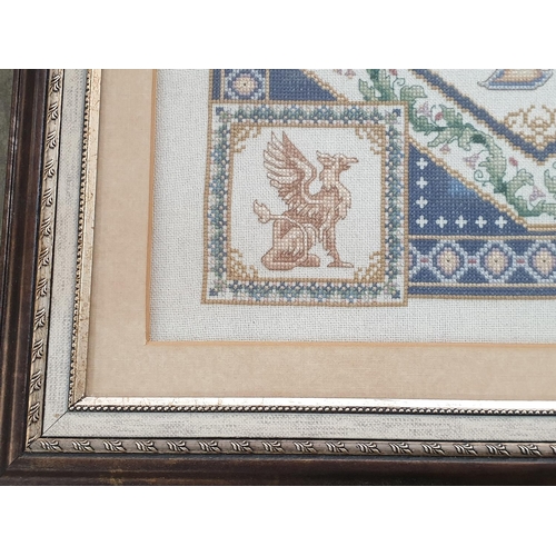 828 - Ornate Mythical Themed Embroidered Sampler