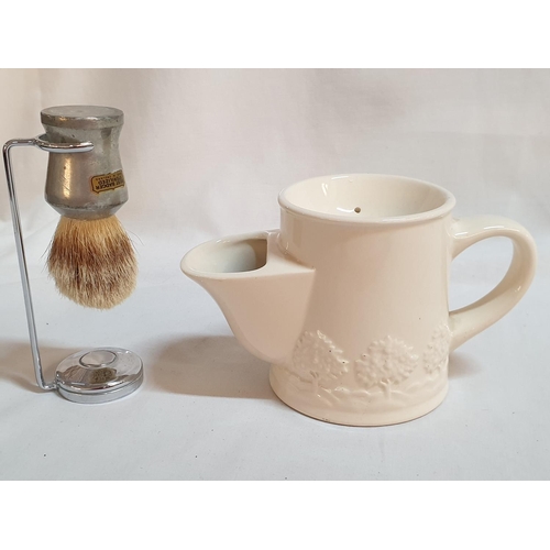 831 - Vintage Masons, Crab Tree & Evelyn, London Shaving Mug, Badger Hair Pewter Shaving Brush & Geof Trum... 