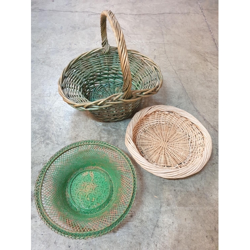 834 - Collection of 3 x Wicker Woven Cain Bowls/ Basket