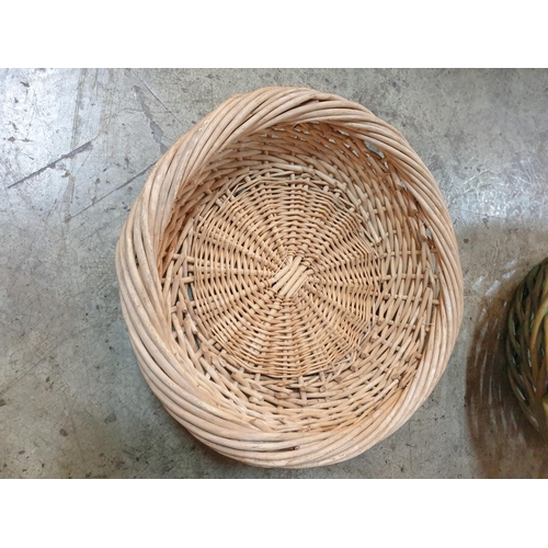 834 - Collection of 3 x Wicker Woven Cain Bowls/ Basket