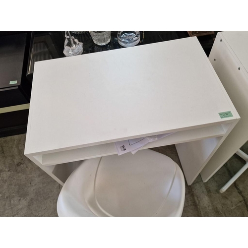 522 - White Colour IKEA 'Torald' Desk Unit, Together with 'Sibben' White Colour Plastic Swivel Chair, (2)