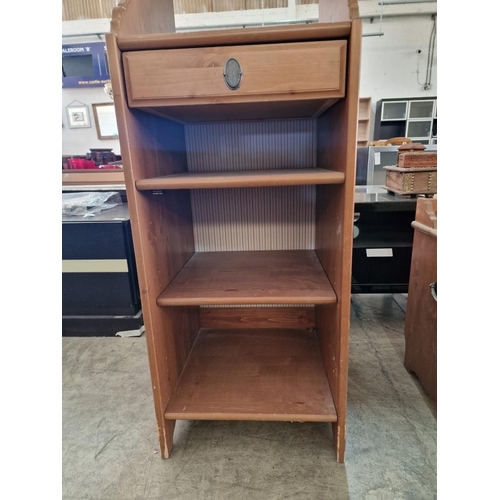 525 - Wooden Book Shelf with Centre Drawer, (Approx. 42 x 42 x 184cm)