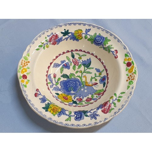 70 - Masons Patent Ironstone China Small Bowl and Plate with Floral Pattern Regency Design Plate 